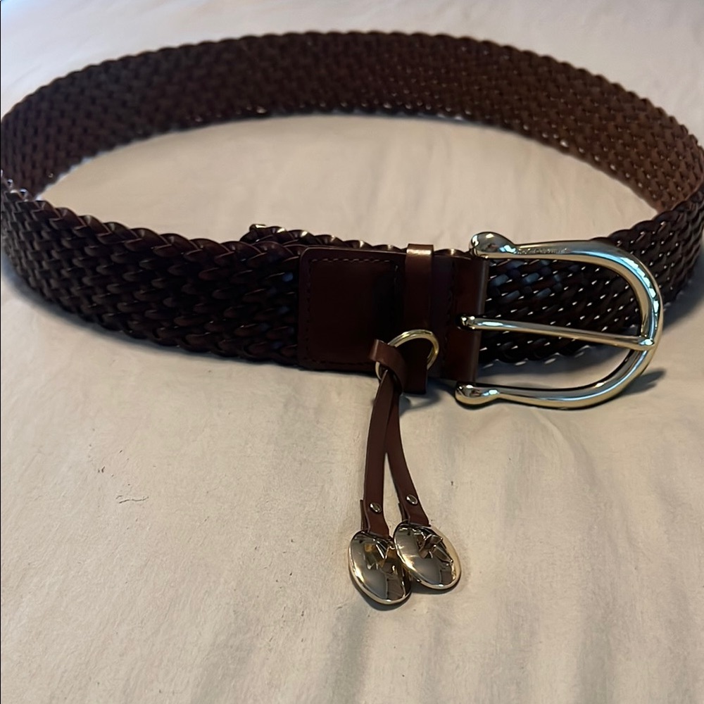 MICHAEL Michael Kors Brown and Silver Braided Belt
